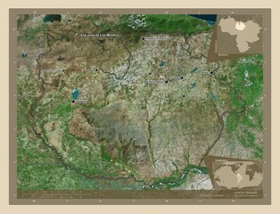Guarico, Venezuela. High-res satellite. Labelled points of cities