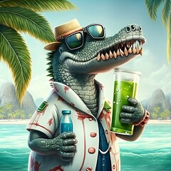 crocodile on the beach