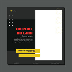 Editable minimal square banner template. Suitable for social media post and web internet ads. Vector illustration with photo college