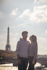 Couple and eiffel tower