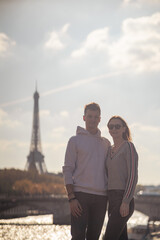 Couple and eiffel tower