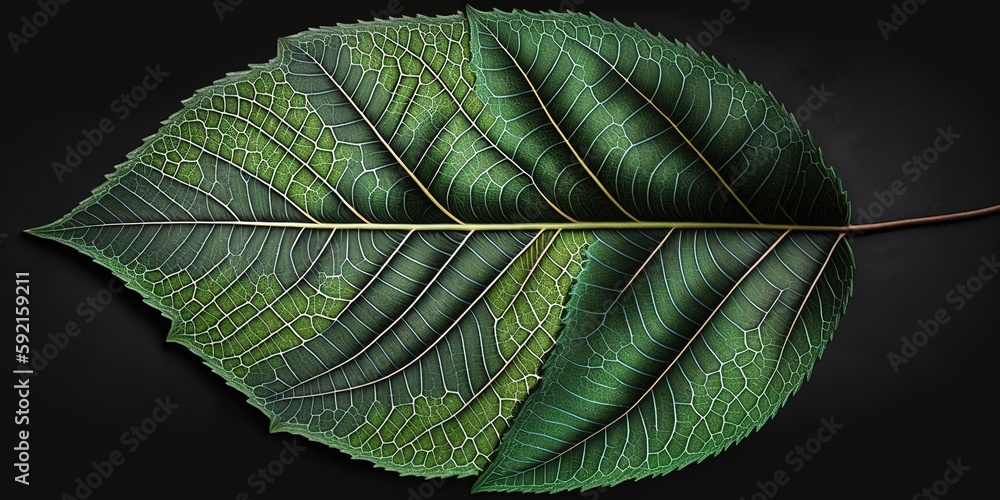 Poster an up-close perspective of a leaf generative ai