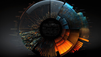 Round big data information flow material, AI generated