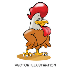 vector yellow chicken cartoon character logo