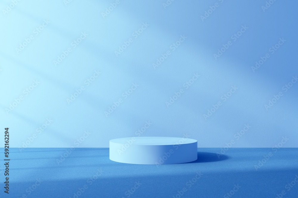 Poster 3d background product display podium scene with geomatric platform. blue background with 3d podium e