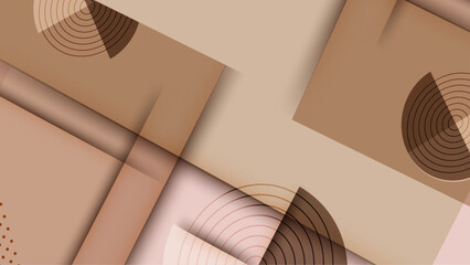 Gradient geometric brown background multishapes design vector