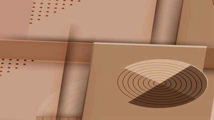 Gradient geometric brown background multishapes design vector