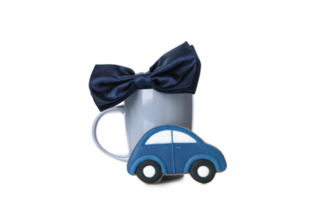 Father's day accessories isolated on white background, PNG