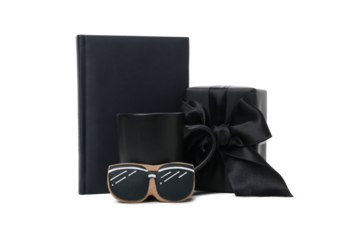 Father's day accessories isolated on white background, PNG