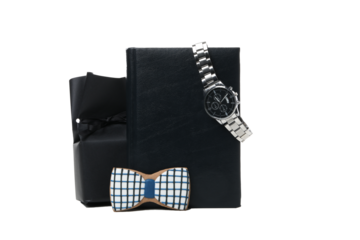 Father's day accessories isolated on white background, PNG