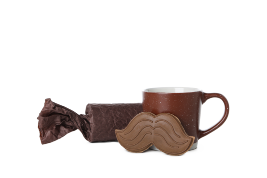 Father's day accessories isolated on white background, PNG