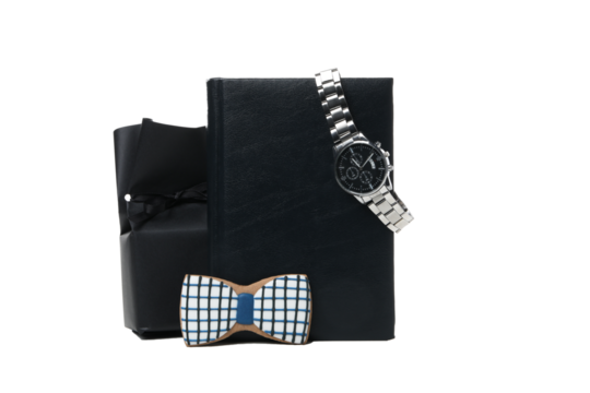 Father's day accessories isolated on white background, PNG