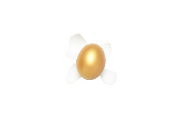 Concept of wealth and retirement - golden eggs, isolated on white background, PNG