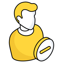 Conceptual flat design icon of remove profile 