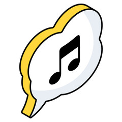 Conceptual flat design icon of music chat