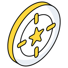 Star icon, flat editable vector 