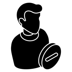 Conceptual flat design icon of remove profile 