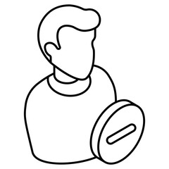 Conceptual flat design icon of remove profile 