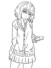 Enjoy coloring this cute and charming anime girl silhouette for your next coloring adventure. Perfect for kids and adults alike, this black-and-white coloring page will bring joy to anyone.