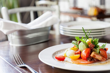 Organic tomato salad horizontal