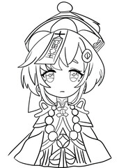 Enjoy coloring this cute and charming anime girl silhouette for your next coloring adventure. Perfect for kids and adults alike, this black-and-white coloring page will bring joy to anyone.