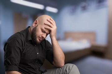 Portrait of Emotional young Man Stressed, Having  Problems,