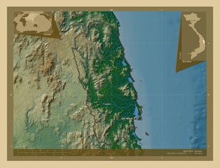 Binh inh, Vietnam. Physical. Labelled points of cities