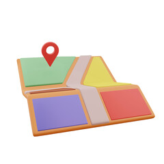 3d gps icon delivery, with transparent background
