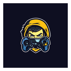 gamer mascot logo design vector with modern illustration style concept for badge, emblem and tshirt printing. gamer illustration for esport team.