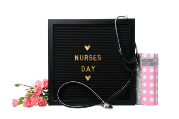 Composition for International nurse and doctor day, isolated on white background