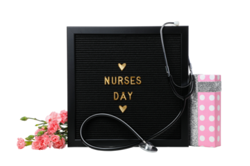 Composition for International nurse and doctor day, isolated on white background
