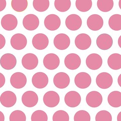 Pink polka dots on white background 