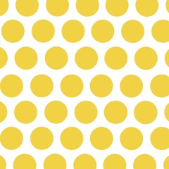 Yellow polka dots on white background 