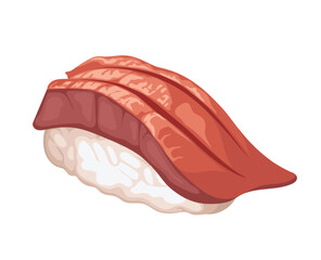 Sushi Japanese Food Vector Illustration Meat Sushi Nigiri Sashimi