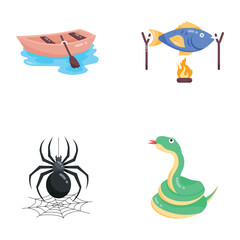 Pack of Hunting and Animals Flat Stickers 

