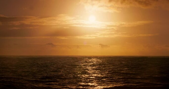 Tropical beach and beautiful color sunrise over caribbean sea shore, Dominican Republic 4k video