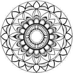 Black and White mandala for coloring book