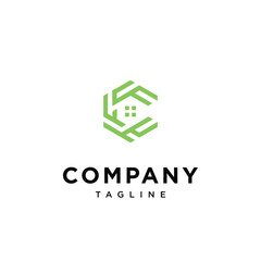 Letter C House icon vector template.