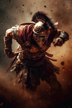 Ancient soldier or Gladiator created by generative AI
