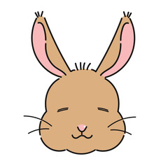 笑顔　茶色　うさぎのイラスト