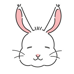 笑顔　白　うさぎのイラスト