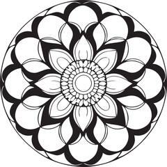 Black and White mandala for coloring book