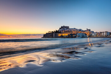 Fototapeta premium Morning Light over Peniscola, Castello, Spain