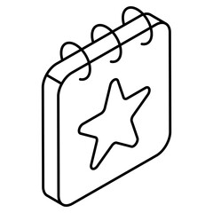 Conceptual flat design icon of favorite calendar 