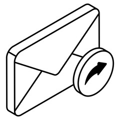 A unique design icon of forward mail 