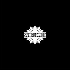 Sunflower icon isolated on dark background