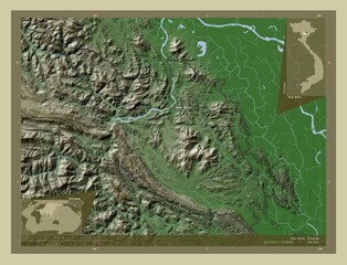 Hoa Binh, Vietnam. Labelled points of cities