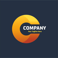 abstract logo design letter c
