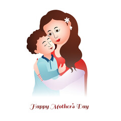 Happy mothers day mom and child love card background