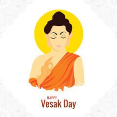 Happy vesak day traditional card background